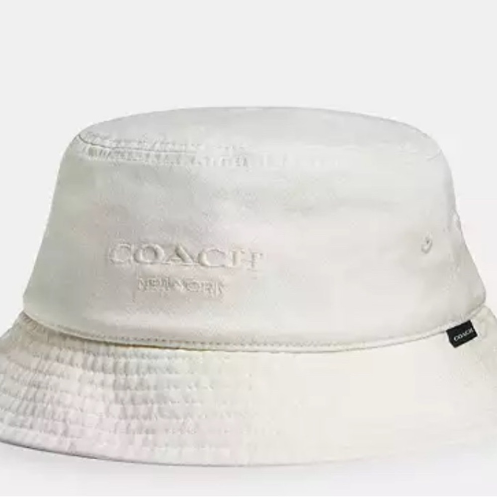 Coach Denim Bucket Hat in Chalk. XS/S